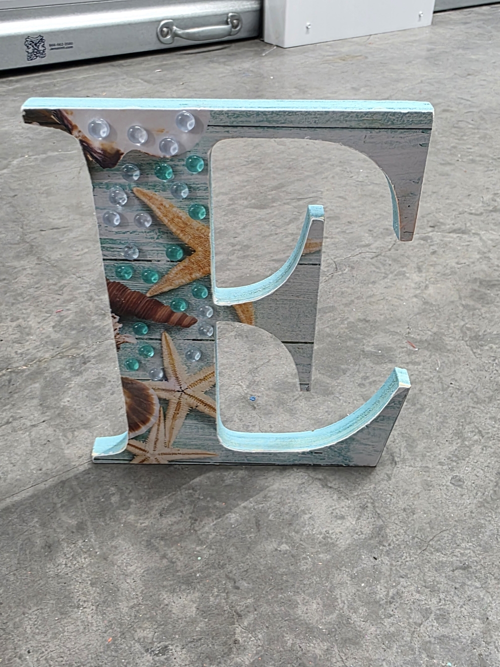 Decorative Beach-Themed Letter E
